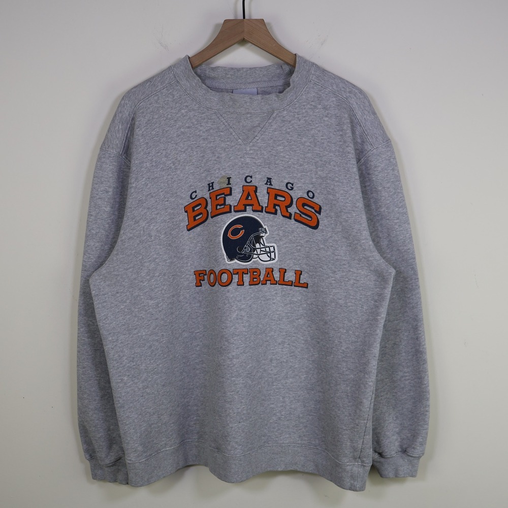 Vintage Reebok Chicago Bears Football Sweatshirt Size Large Gray NFL Crewneck